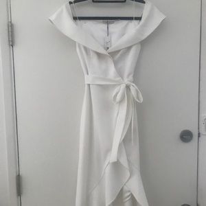 Alice + Olivia Josie Off Shoulder Wrap Dress